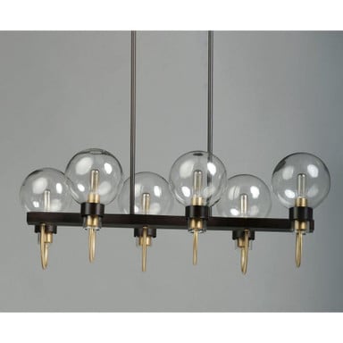 Maxim Lighting 30519CLBZSBR Bauhaus 6 Light Linear Pendant - Front Angle View