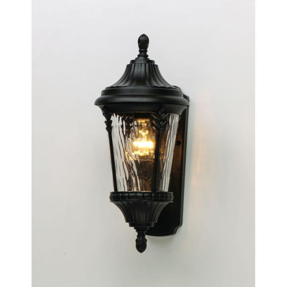 Maxim Lighting 3053WGBK Sentry 1 Light Black Outdoor Wall Lantern - Front View Lit