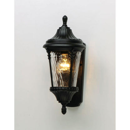Maxim Lighting 3053WGBK Sentry 1 Light Black Outdoor Wall Lantern - Front View Lit