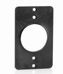 Leviton 3055-E Coverplate, Standard, Single-Gang, Thermoplastic, 1.56" Diameter (fits 20a & 30a Receptacles, Black Finish