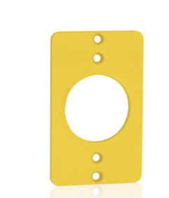 Leviton 3055-Y Coverplate, Standard, Single-Gang, Thermoplastic, 1.56" Diameter (fits 20a & 30a Receptacles, Yellow Finish