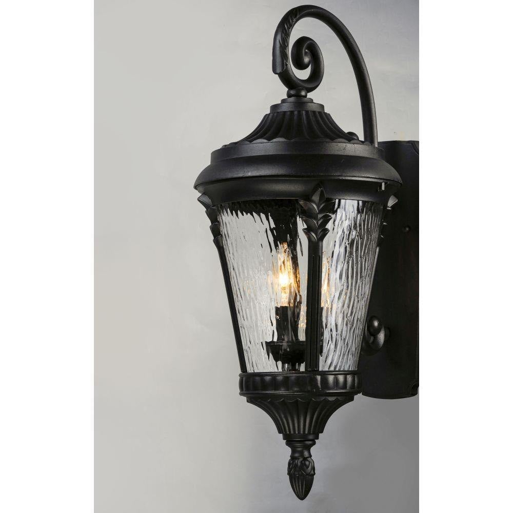 Maxim Lighting 3055WGBK Sentry 3 Light Black Outdoor Wall Lantern - Side Profile View