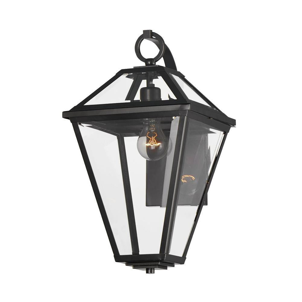 Maxim Lighting 30566CLBK Prism 1 Light Black Outdoor Wall Mount with Clear Glass Panels - White Background