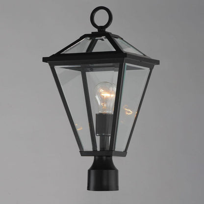 Maxim Lighting 30568CLBK Prism 1 Light Black Outdoor Post Lantern Illuminated Clear Glass View
