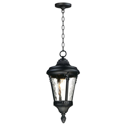 Maxim Lighting 3058WGBK Sentry 1 Light Black Outdoor Hanging Lantern with Water Glass on white background