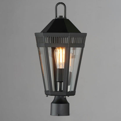 Maxim Lighting 30590CLBK Oxford 1 Light Black Outdoor Post Light illuminated on gray background