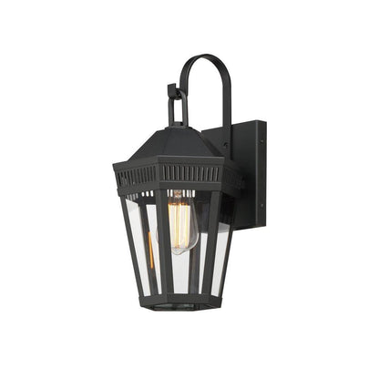 Maxim Lighting 30591CLBK Oxford 1 Light 14.25 Inch Black Outdoor Wall Lantern - White Background Product View