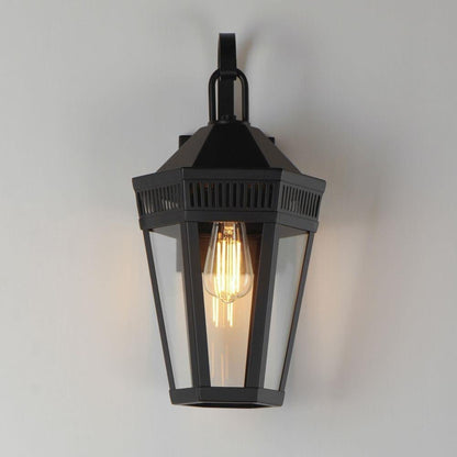 Maxim Lighting 30592CLBK Oxford 1 Light 17.5 Inch Black Outdoor Wall Lantern - Lit Front View
