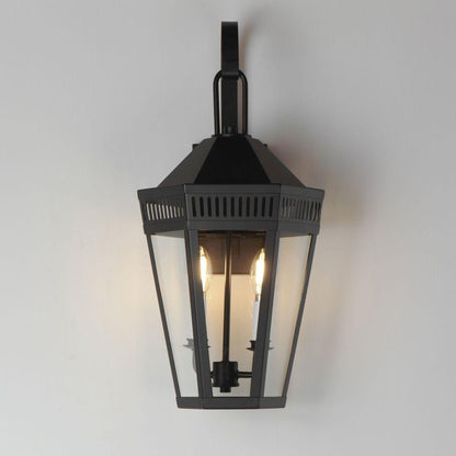 Maxim Lighting 30594CLBK Oxford Black Outdoor Wall Lantern Installed on Wall