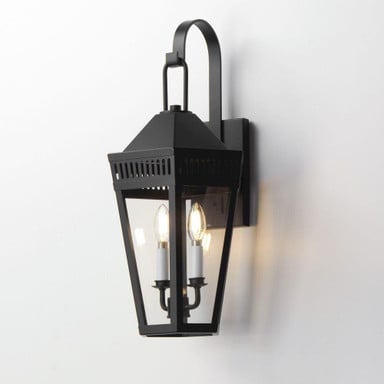 Maxim Lighting 30594CLBK Oxford Black Outdoor Wall Lantern Side Angle View