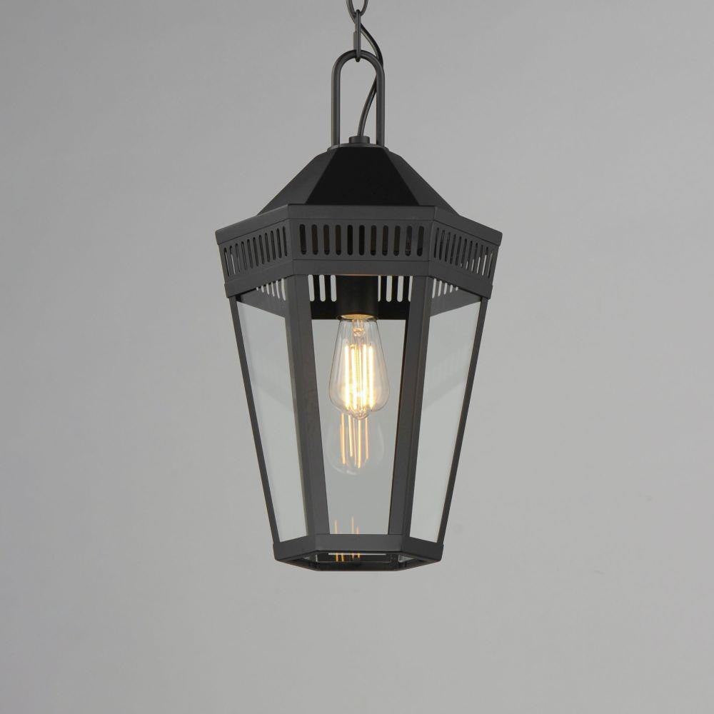 Maxim Lighting 30596CLBK Oxford 1 Light Black Outdoor Pendant Ceiling Light - Front View