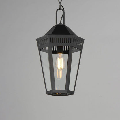 Maxim Lighting 30596CLBK Oxford 1 Light Black Outdoor Pendant Ceiling Light - Front View