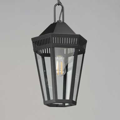 Maxim Lighting 30596CLBK Oxford 1 Light Black Outdoor Pendant Ceiling Light - Side View