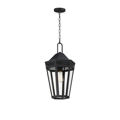 Maxim Lighting 30596CLBK Oxford 1 Light Black Outdoor Pendant Ceiling Light - Full Chain View on White