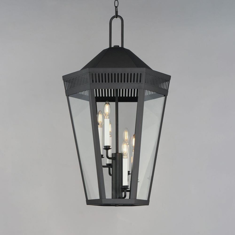 Maxim Lighting 30598CLBK Oxford 6 Light 17 Inch Black Pendant Ceiling Light - Front View