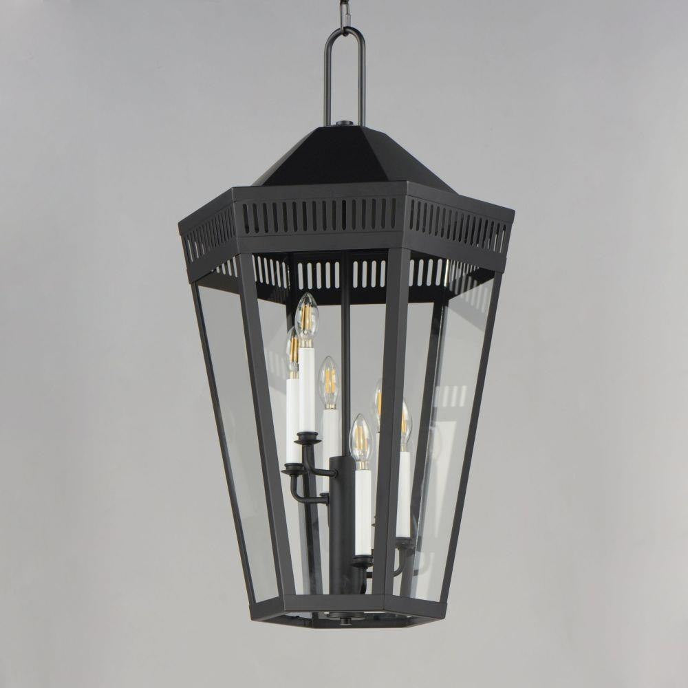 Maxim Lighting 30598CLBK Oxford 6 Light 17 Inch Black Pendant Ceiling Light - Angle View
