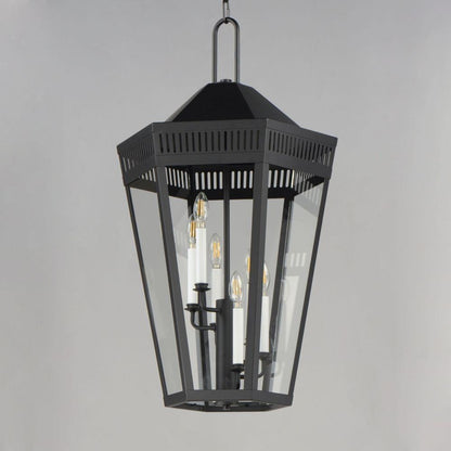 Maxim Lighting 30598CLBK Oxford 6 Light 17 Inch Black Pendant Ceiling Light - Angle View