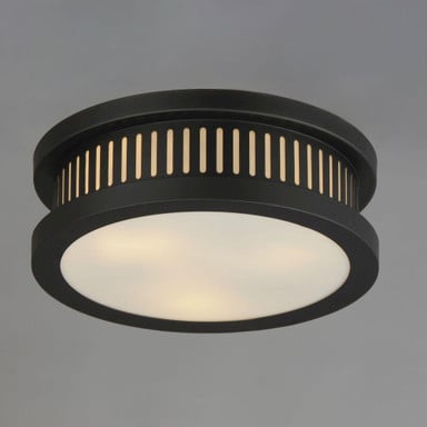 Maxim Lighting 30599WTBK Oxford 3 Light 12 Inch Matte Black Outdoor Flush Mount - Alternate Angle