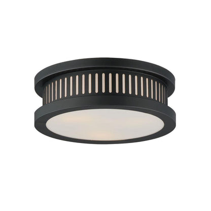 Maxim Lighting 30599WTBK Oxford 3 Light 12 Inch Matte Black Outdoor Flush Mount - White Background