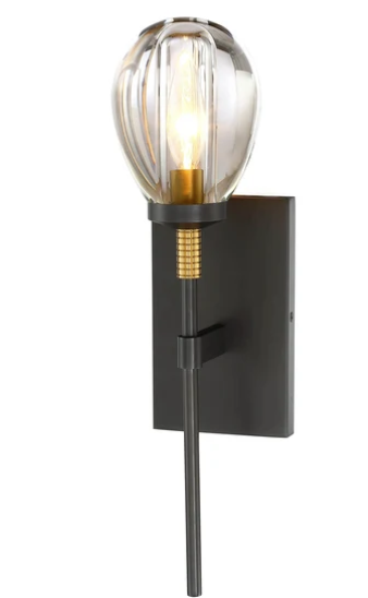 SDQ Lighting VL37401UBBG Staunch 4.75" LED Clear Crystal Wall Light, Wattage 25W, Urban Bronze / Brushed Gold Finish
