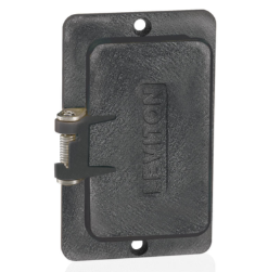 Leviton 3061-E Coverplate, Standard, Single-Gang, Flip-Lid, Thermoplastic, Weather-Resistant, GFCI/decora, Receptacles, Black