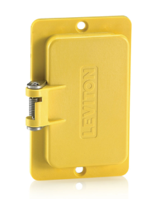 Leviton 3061-Y Coverplate, Standard, Single-Gang, Flip-Lid, Thermoplastic, Weather-Resistant, GFCI/decora, Receptacles, Yellow