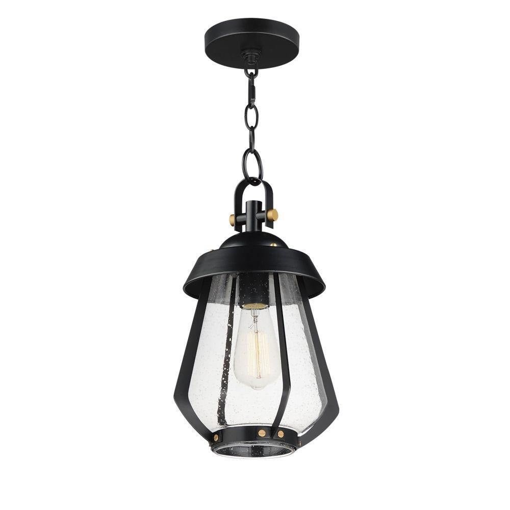 Maxim Lighting 30621CDBKAB Mariner 1 Light Outdoor Pendant in Black with Antique Brass - Full View