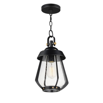Maxim Lighting 30621CDBKAB Mariner 1 Light Outdoor Pendant in Black with Antique Brass - Full View