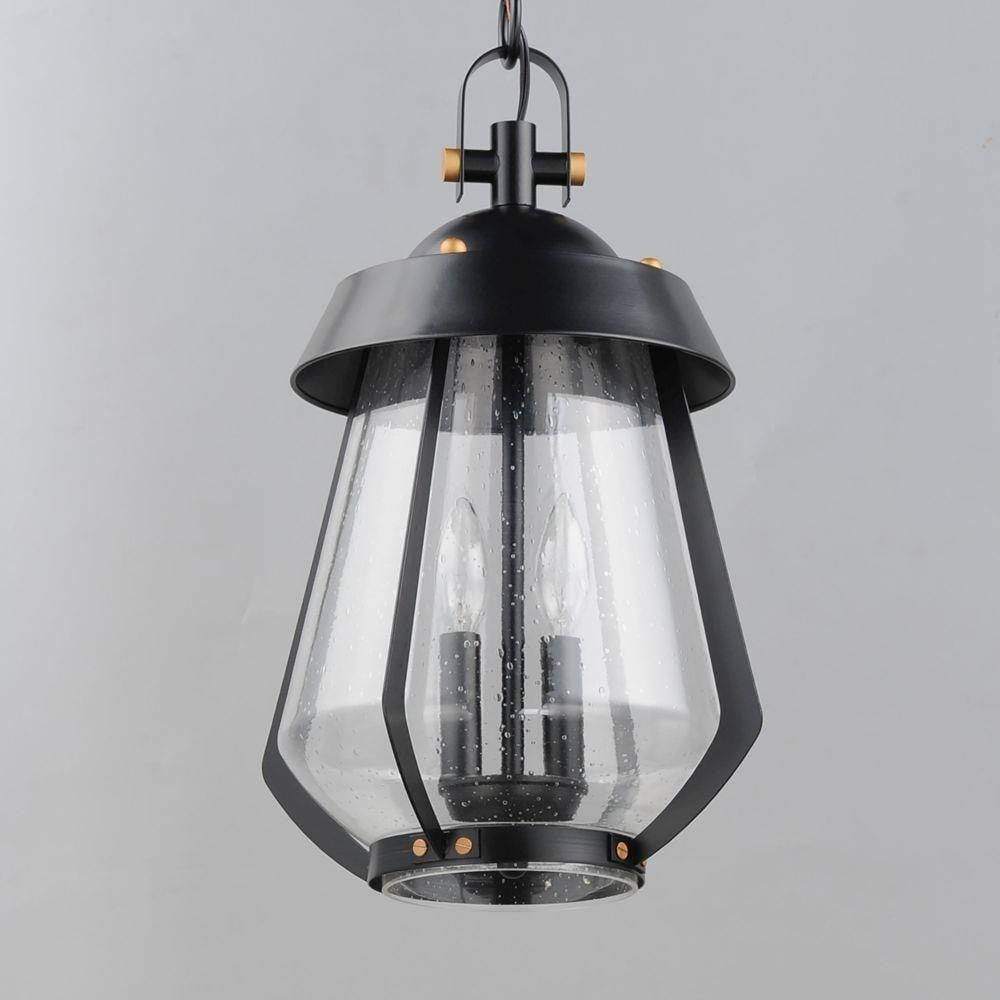 Maxim Lighting 30623CDBKAB Mariner Outdoor Pendant Close-Up Side View Black Antique Brass