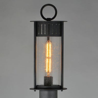 Maxim Lighting 30630CDBKP Windsor Outdoor Post Lantern Black Patina Close-Up View