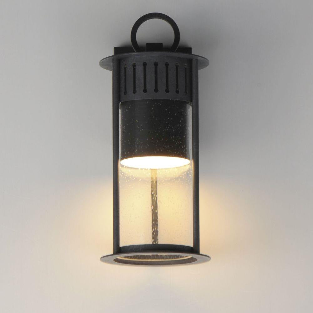 Maxim Lighting 30632CDBKP Windsor 1 Light Black Patina Outdoor Wall Lantern - Lit Close-Up