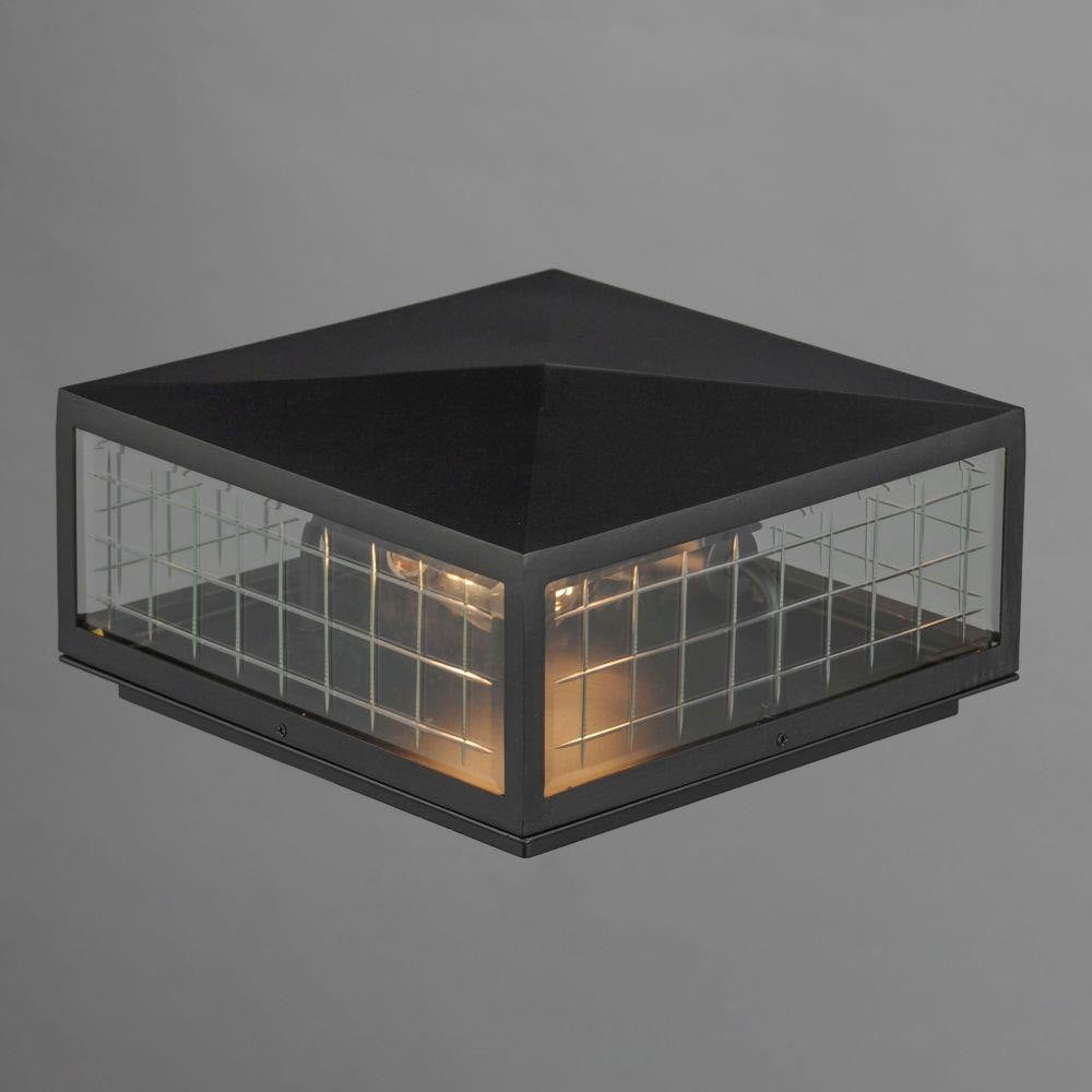 Maxim Lighting 30690CLBK Magnus Black Outdoor Deck Lantern Illuminated View