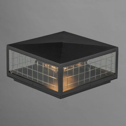 Maxim Lighting 30690CLBK Magnus Black Outdoor Deck Lantern Illuminated View