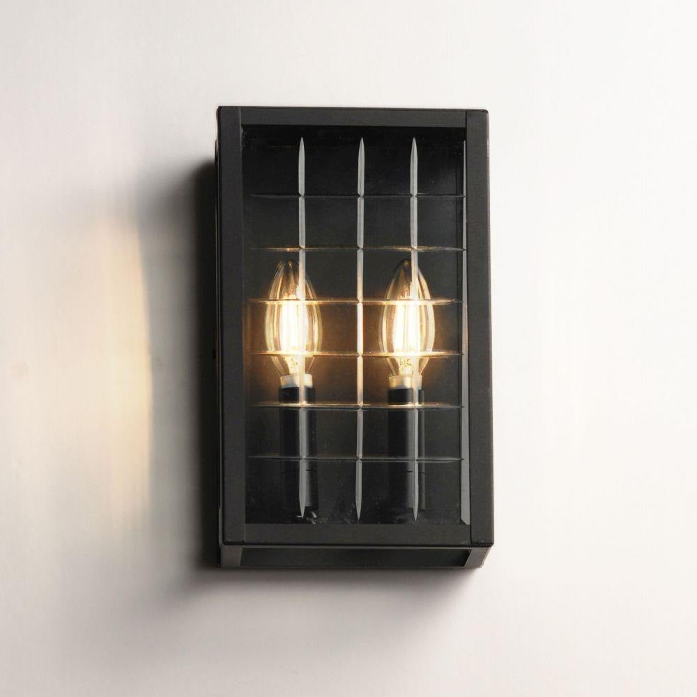 Maxim Lighting 30691CLBK Magnus 2 Light Matte Black Outdoor Wall Mount - Illuminated Front View