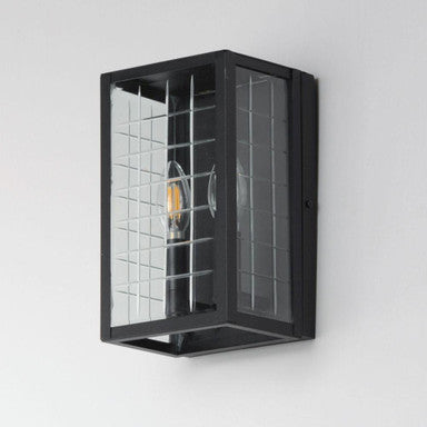 Maxim Lighting 30691CLBK Magnus 2 Light Matte Black Outdoor Wall Mount - Illuminated Side Angle View