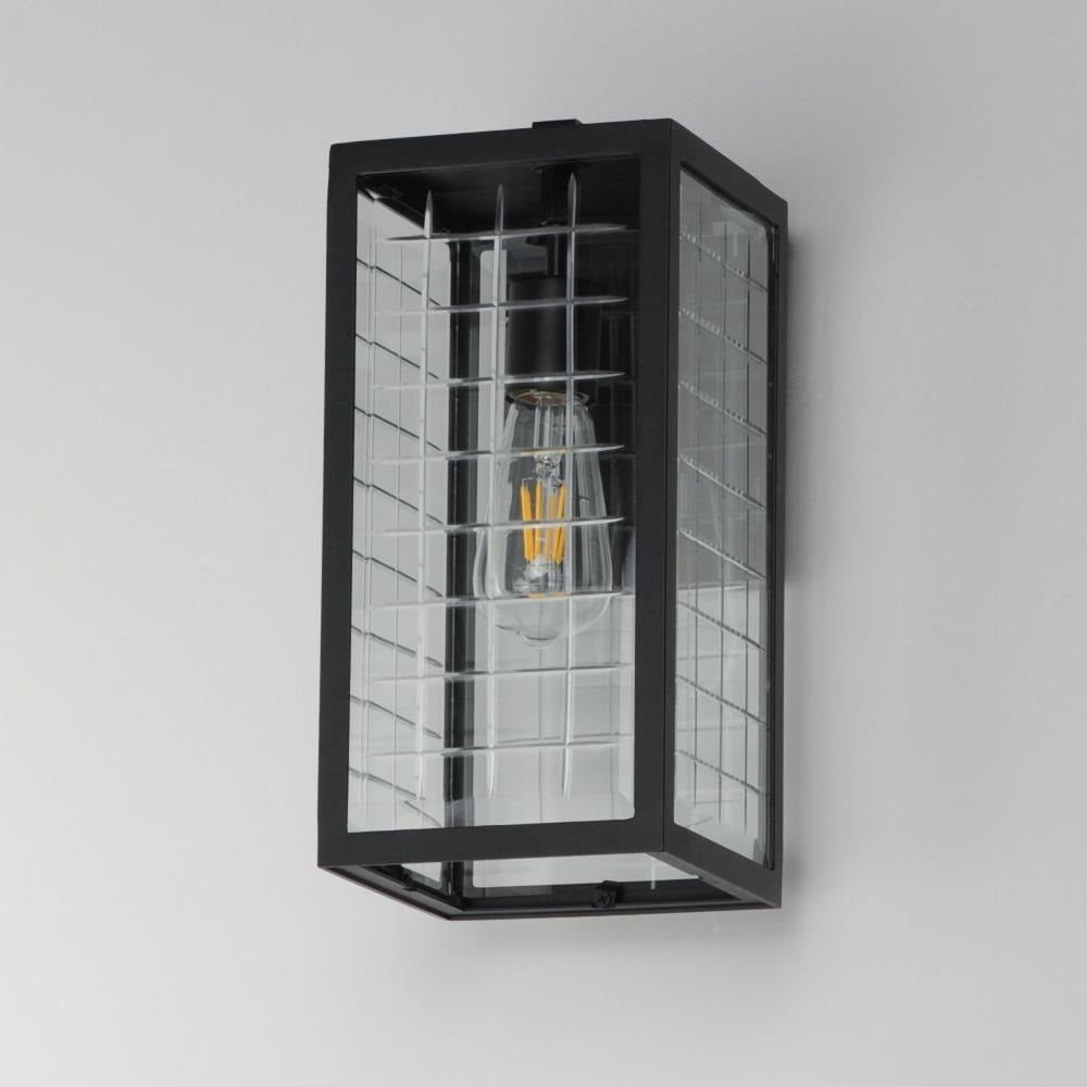 Maxim Lighting 30692CLBK Magnus 1 Light Black Outdoor Wall Mount - Angle View on Wall