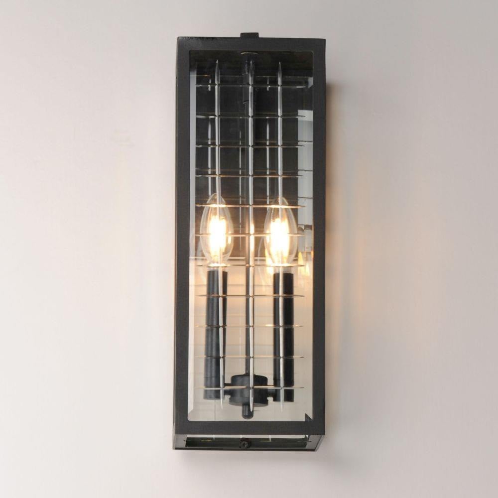 Maxim Lighting 30693CLBK Magnus 2 Light Black Outdoor Wall Mount Installed View