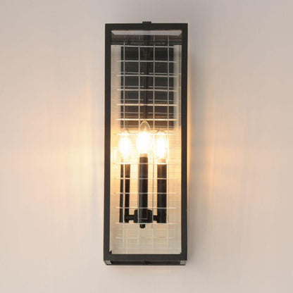 Maxim Lighting 30694CLBK Magnus 3 Light 21 Inch Black Outdoor Wall Light - Illuminated Front View