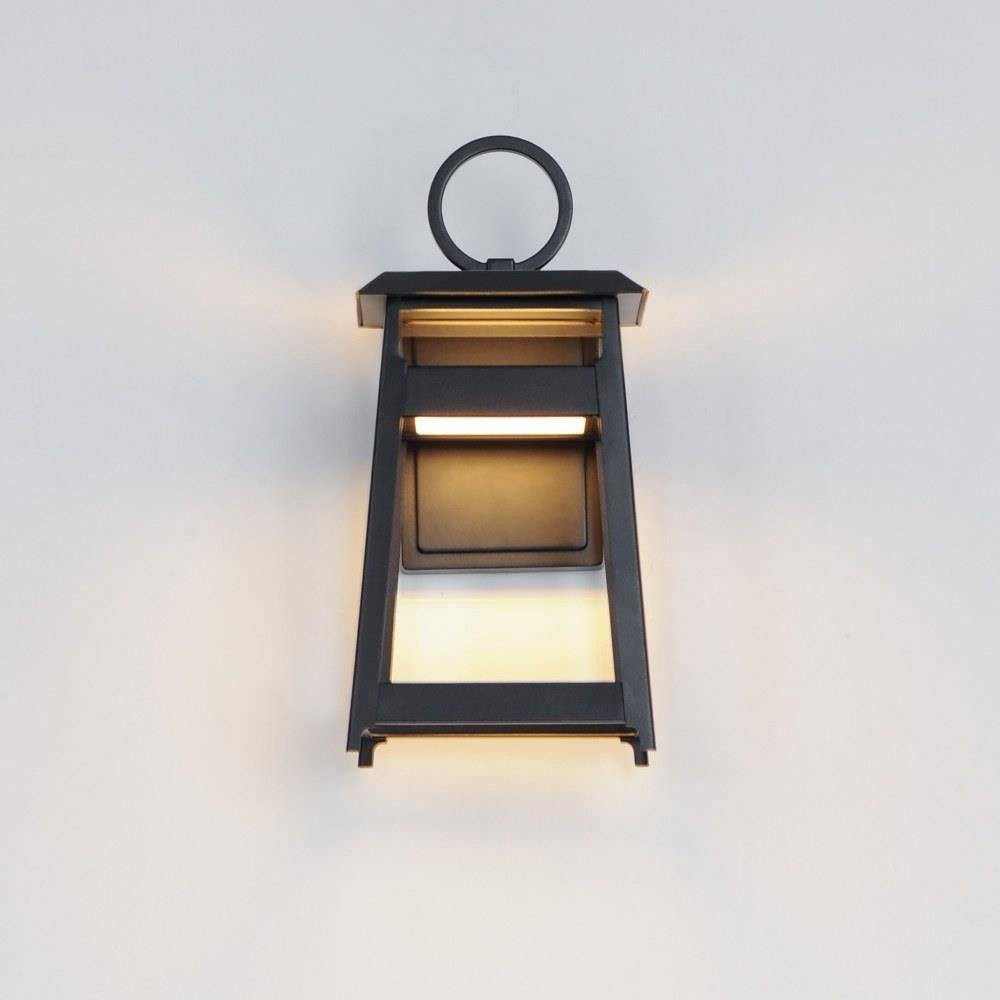Maxim Lighting 30742BK Pagoda Black Outdoor Wall Sconce - Illuminated Front View