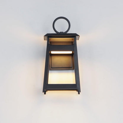 Maxim Lighting 30742BK Pagoda Black Outdoor Wall Sconce - Illuminated Front View