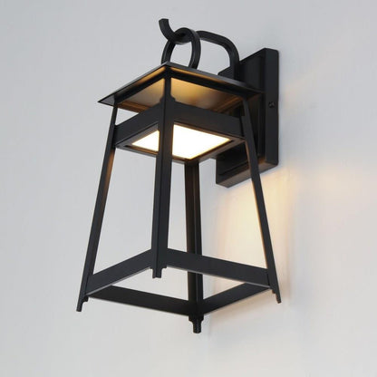 Maxim Lighting 30744BK Pagoda 2 Light Matte Black Outdoor Wall Sconce - illuminated on wall, angle view