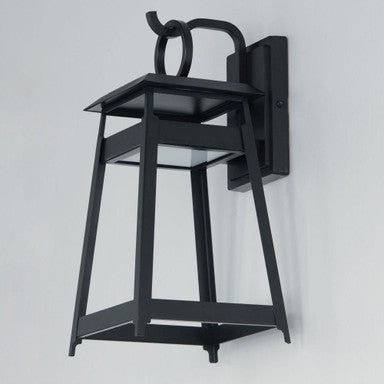 Maxim Lighting 30744BK Pagoda 2 Light Matte Black Outdoor Wall Sconce - off, side angle view