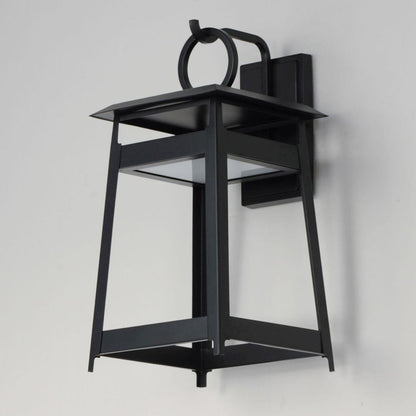 Maxim Lighting 30746BK Pagoda Matte Black Outdoor Wall Lantern - Side View on Wall