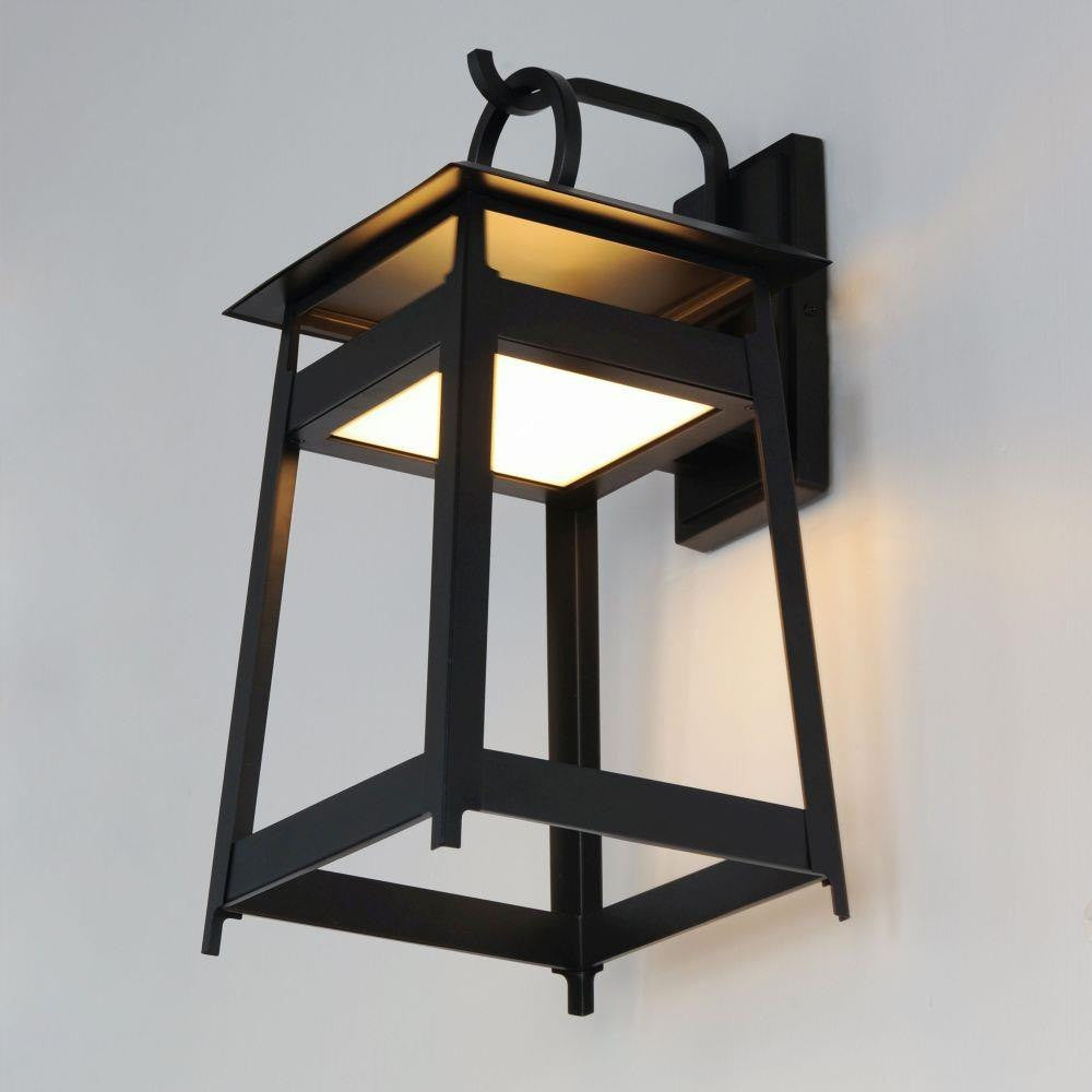 Maxim Lighting 30746BK Pagoda Matte Black Outdoor Wall Lantern - Illuminated Warm Glow