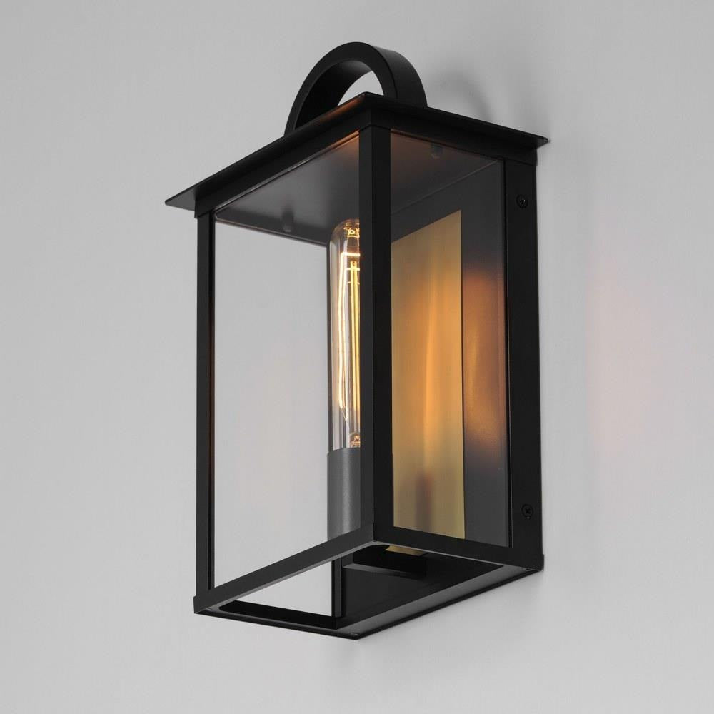 Maxim Lighting 30752CLBK Manchester 1 Light Black Outdoor Wall Lantern - Lit Angle View