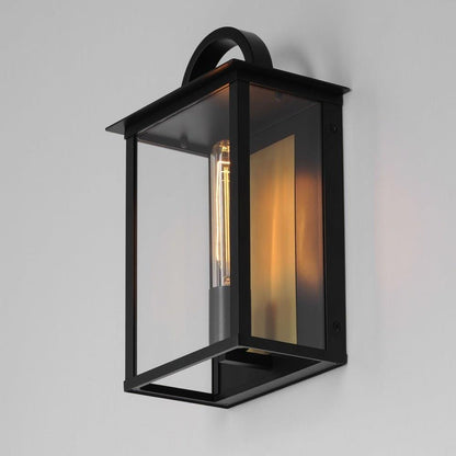 Maxim Lighting 30752CLBK Manchester 1 Light Black Outdoor Wall Lantern - Lit Angle View