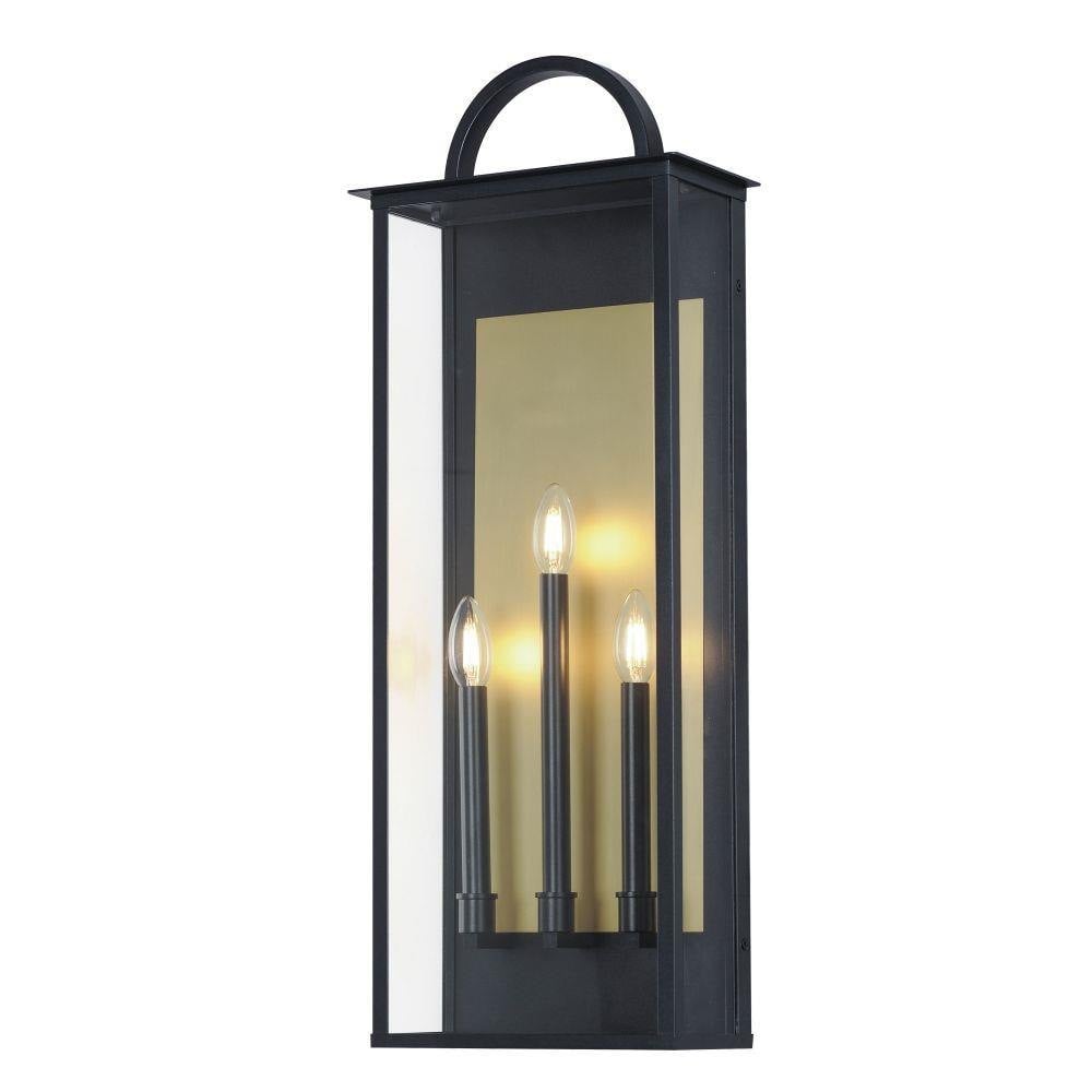 Maxim Lighting 30758CLBK Manchester 3 Light Black Outdoor Wall Sconce - White Background