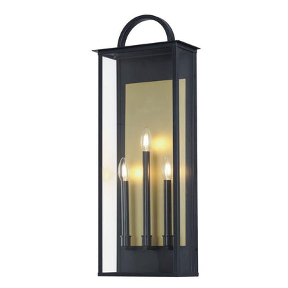 Maxim Lighting 30758CLBK Manchester 3 Light Black Outdoor Wall Sconce - White Background