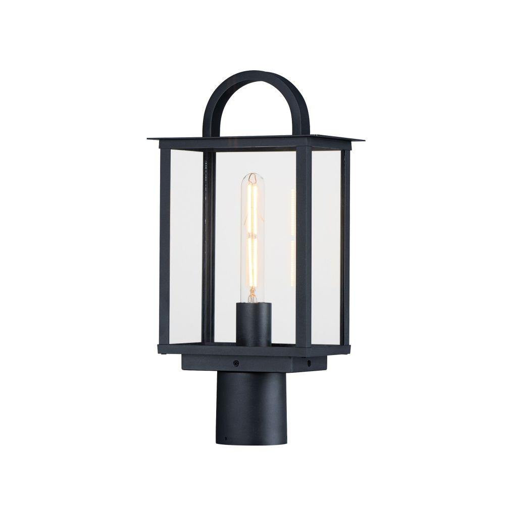 Maxim Lighting 30759CLBK Manchester 1 Light Black Outdoor Post Lantern - White Background