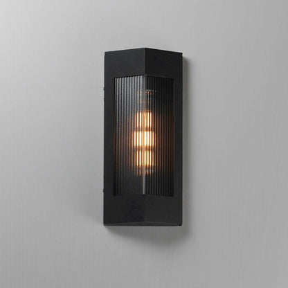 Maxim Lighting 30761CRBKAB Triform 1 Light 14 inch Black/Antique Brass Outdoor Wall Mount - Front Lit View